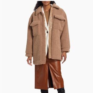Ena Pelly Teddy Jacket in Camel Brown